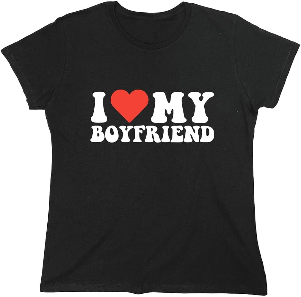 I Love My Boyfriend Heart Graphic Mens Novelty Funny T Shirt | Amazon (US)