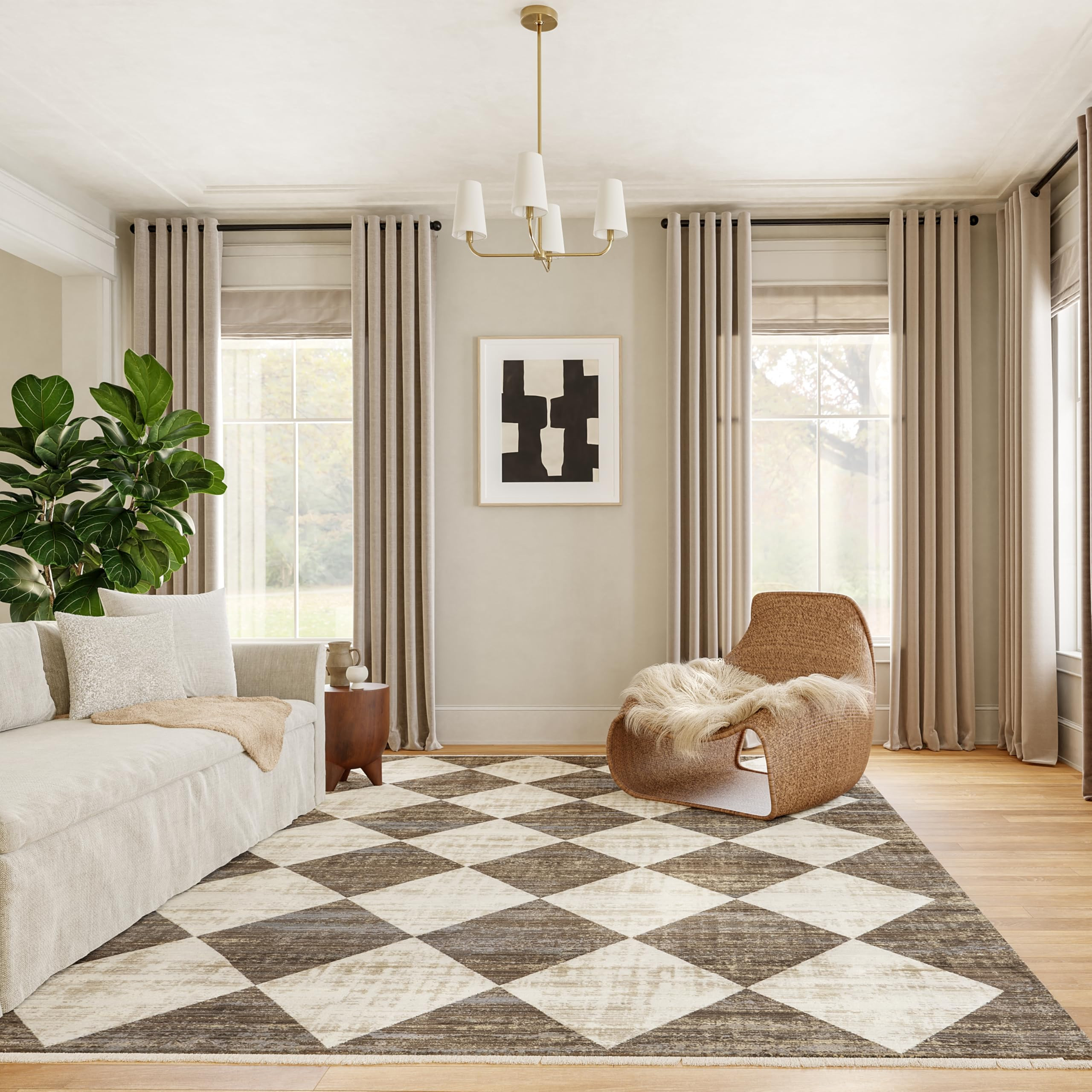 nuLOOM Fringed Performance Indoor Area Rug, Power Loomed, Easy Clean, Durable, Non-Shed, 5' x 8',... | Amazon (US)