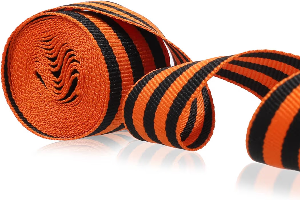 Orange and Black Ribbon, 1" Wide 5.5 Yard Striped Ribbon Polyester Fabric for Gift Wrapping Medal... | Amazon (US)