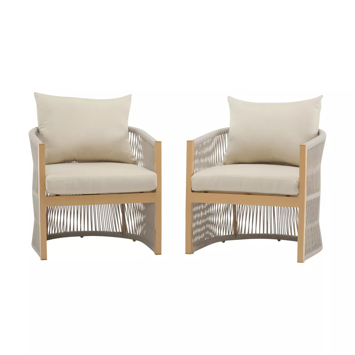 Christopher Knight Home Cassie Outdoor Aluminum Club Chair with Rope Accents (Set of 2) | Target
