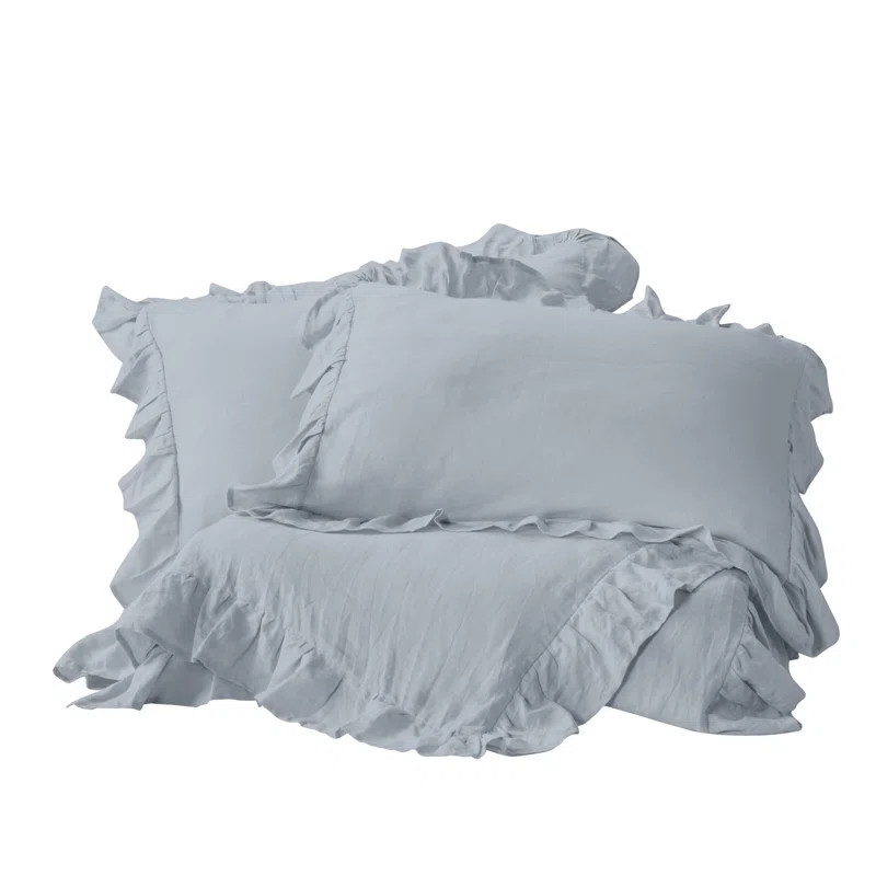 Delara Organic Cotton Duvet Cover Set Ruffled Duvet Set | Wayfair | Wayfair North America