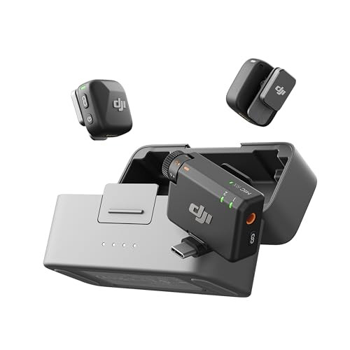 DJI Mic Mini (2 TX + 1 RX + Charging Case), Wireless Lavalier Microphone for iPhone/Camera/Android, Ultralight, Detail-Rich Audio, 48h Use, Noise Cancelling, Automatic Limiting, Vlog, Streaming | Amazon (US)