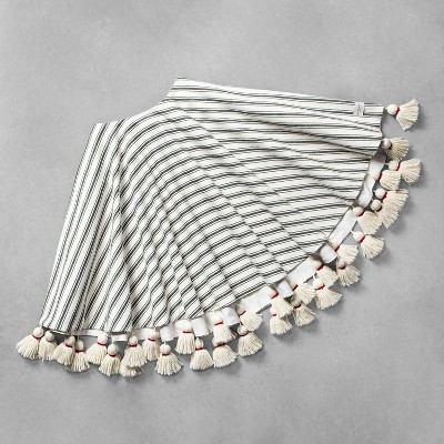 Round Tree Skirt Sour Cream / Green Stripe with Tassels - Hearth & Hand™ with Magnolia | Target