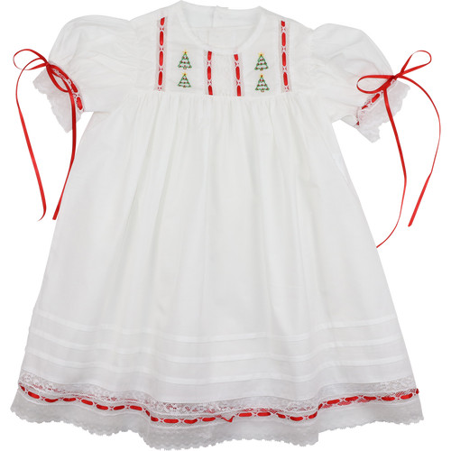 Embroidered Christmas Tree Heirloom Dress | Cecil and Lou
