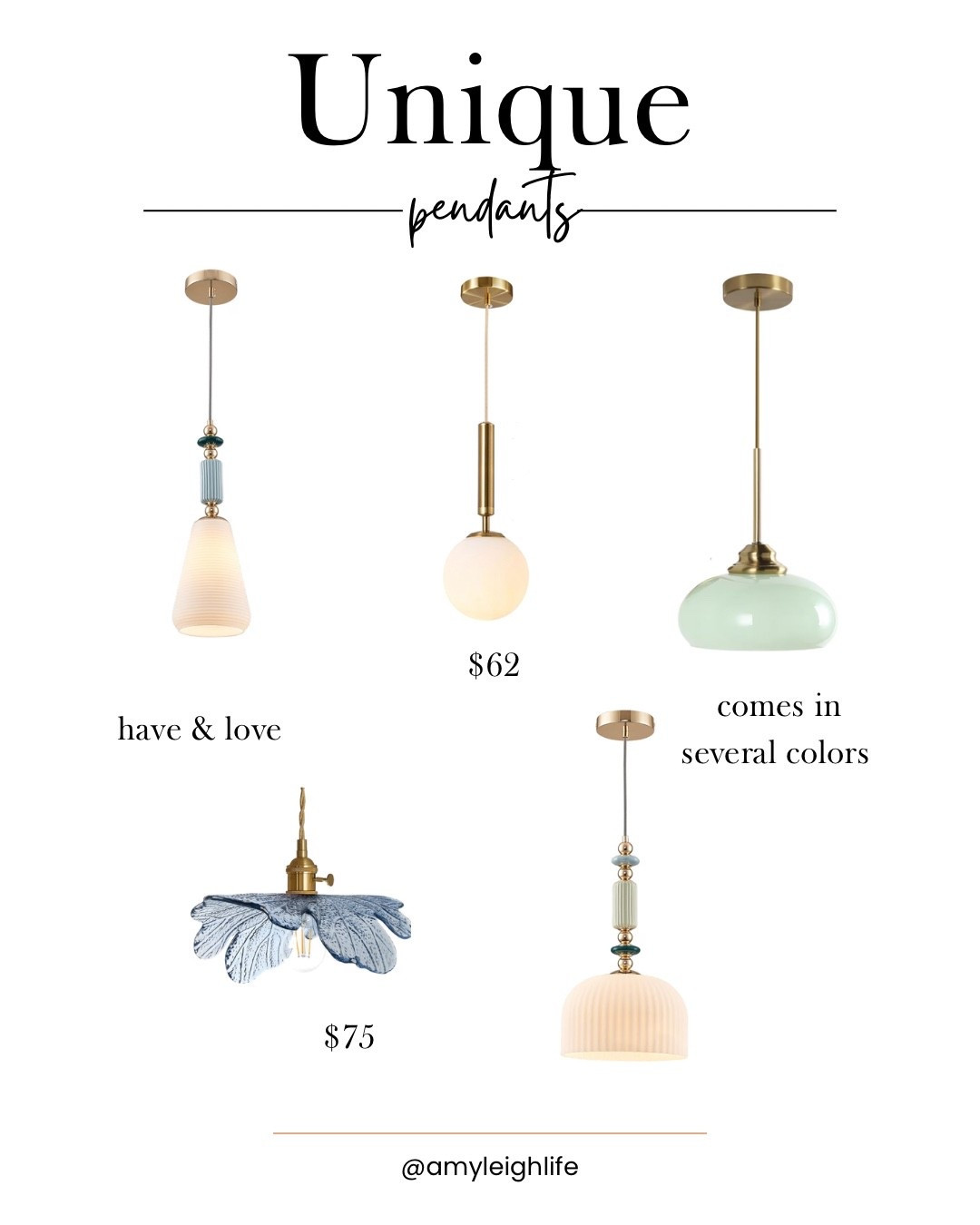 Unique pendant lights for the kitchen. I have the one on the upper left and love it!

#LTKHome #LTKSaleAlert #LTKdayinmylife