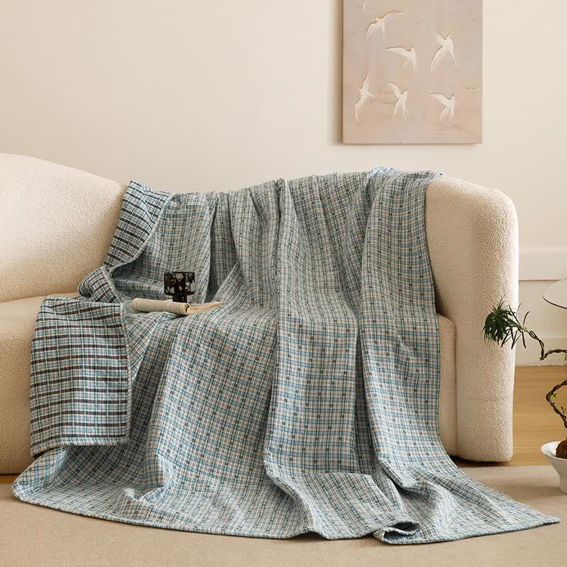 Ownkoti Triple Layer Plaid Cotton Muslin Quilt | Ownkoti