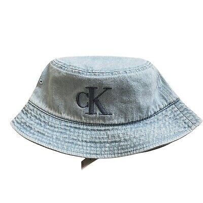 NWT Calvin Klein Men's Light Wash Denim Embroidered CK Logo Bucket Hat One Size | eBay CA