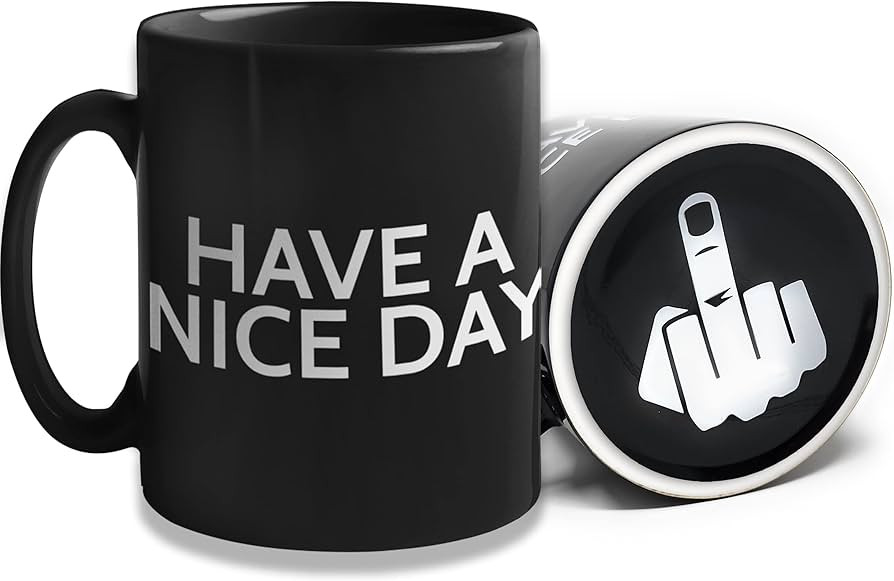 Funny Coffee Mug for Men and Women - Have A Nice Day Coffee Mug Middle Finger Bottom | Funny Whit... | Amazon (US)