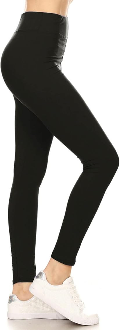 Leggings Depot High Waisted Leggings for Women Buttery Soft Women's Leggings Solid Yoga - Reg, Plus, | Amazon (US)