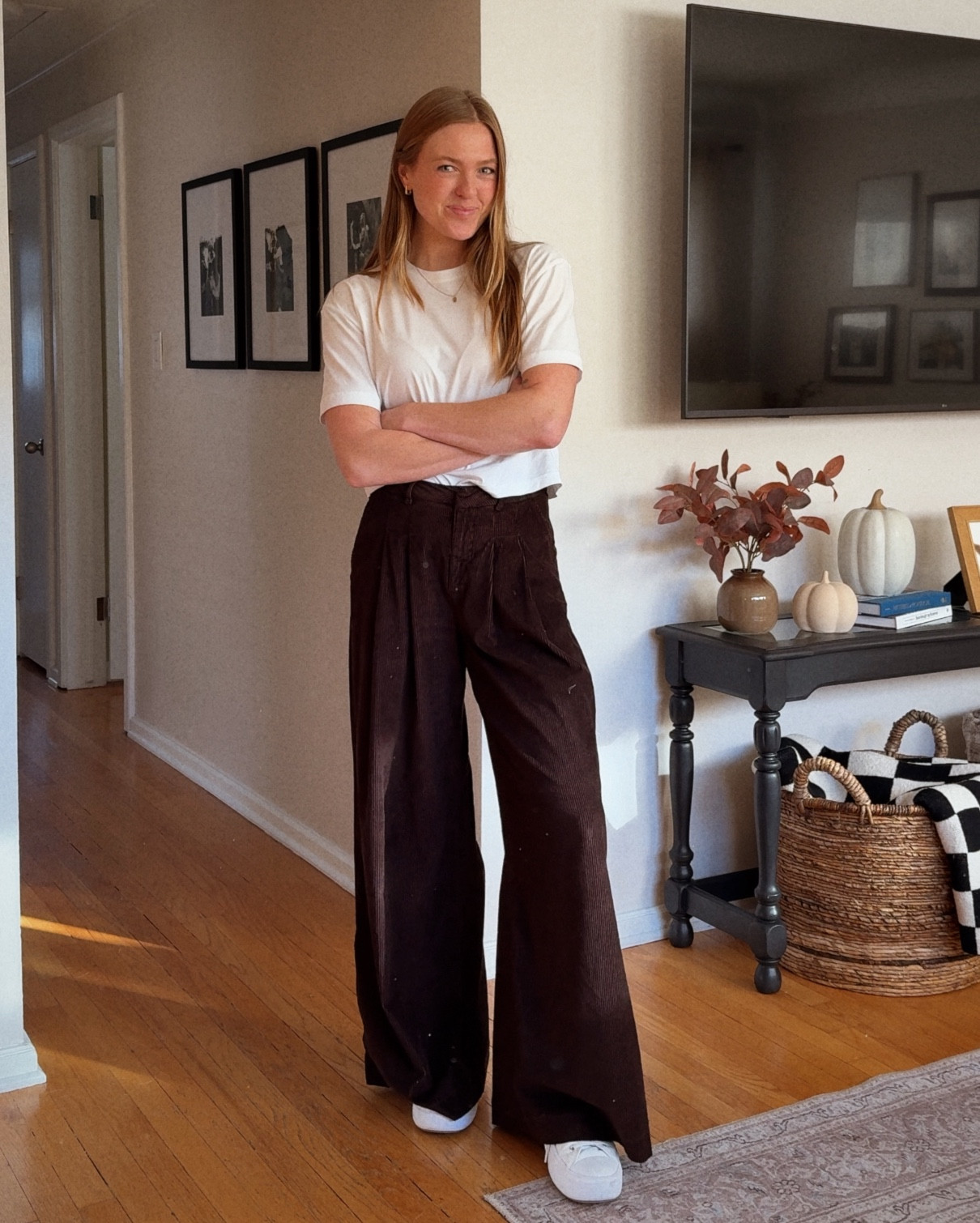 In love with these brown corduroy trousers!! I paired it with a white tee and sneakers for an easy and casual wear to work outfit.  

Unfortunately Anthropologie is sold out of the brown corduroy trousers but I linked a black corduroy pair or a plain brown pair of the same style!

#LTKWorkwear #LTKStyleTip #LTKSeasonal