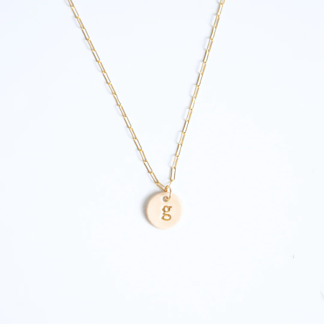 Original Lowercase Initial Charm Necklace | Susan Gordon Pottery