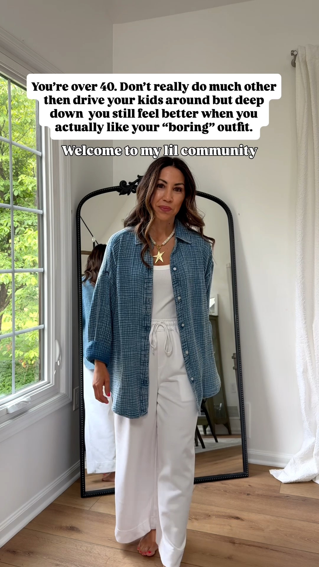 I dress for the everyday moments (school pickup, driving the kids around, mom errands). You won’t find me styling a bunch of dressy outfits you’d only wear once. So if casual outfits are your jam - you’ll love it around here! Today’s look is comfy & affordable. Got these pants in 3 colors (so good) and my top selling gauze button down back on sale & ships free. 

White sweatpants small. Tops small. Sandals TTS. Jewelry code HOUSEOFLEO20.

#LTKSaleAlert #LTKOver40 #LTKPetite