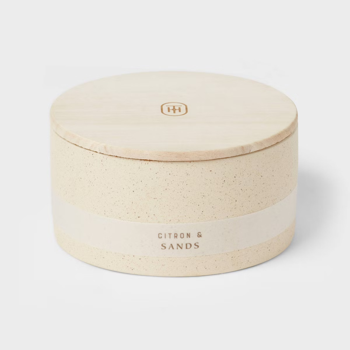 3-Wick 14oz Matte Textured Ceramic Wooden Wick Candle Ivory/Citron and Sands - Threshold™ | Target