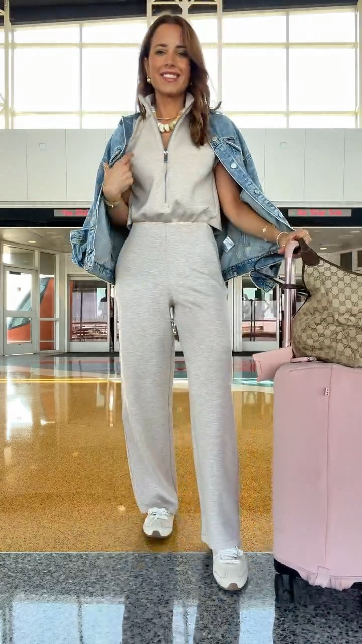 New bathroom-friendly jumpsuits - on sale with code LISAMARIEXSPANX on first time purchases. This is a new style and it fits like a dream. Wearing XS petite. Travel outfit. Airport outfit. Travel necessities. Travel must haves. XS in slouchy denim jacket. Sneakers mules are TTS.

#LTKgrwm #LTKootd #LTKTravel