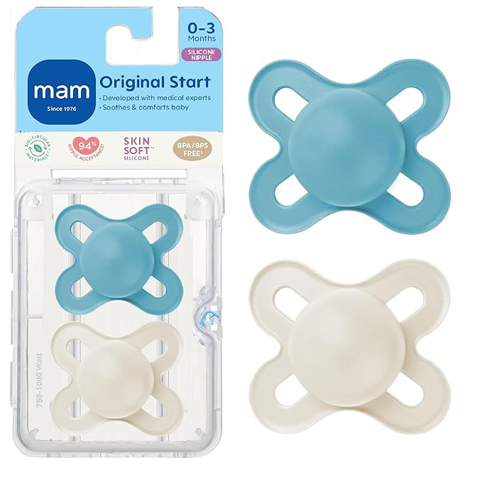 MAM Original Start Matte Baby Pacifiers 0-3 Months Newborns, BPA-Free Skin Soft Silicone Nipple, ... | Amazon (US)