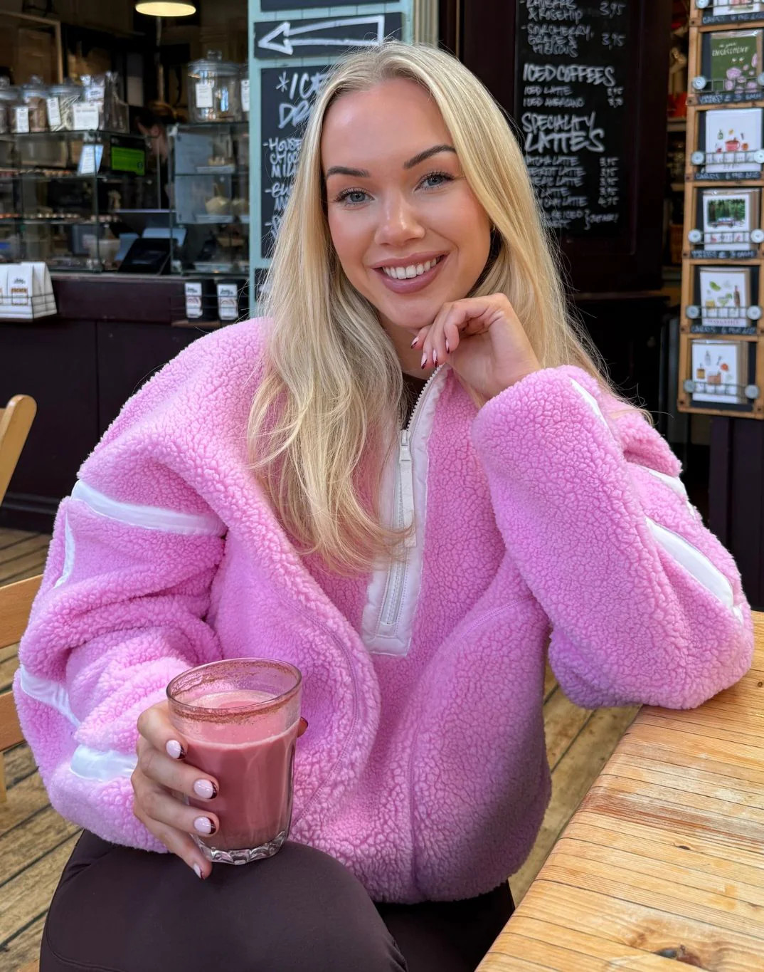 Industry Fleece Half Zip in Cotton Candy | Gym + Coffee UK & IE - Accelerate - UK