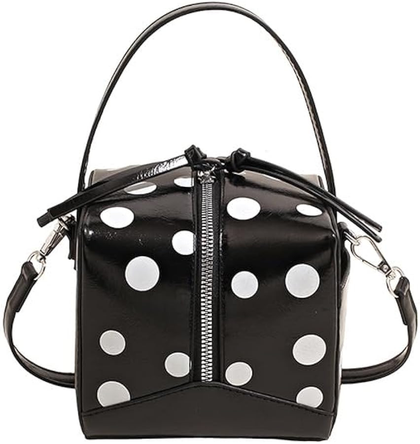 Women’s Retro Polka Dot PU Crossbody Bag, Spacious Casual Chic Top Handle Bag, Trendy Versatile... | Amazon (US)