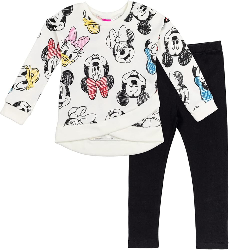 Disney Minnie Mouse Pullover Fleece Sweatshirt and Leggings Outfit Set Infant to Big Kid | Amazon (US)