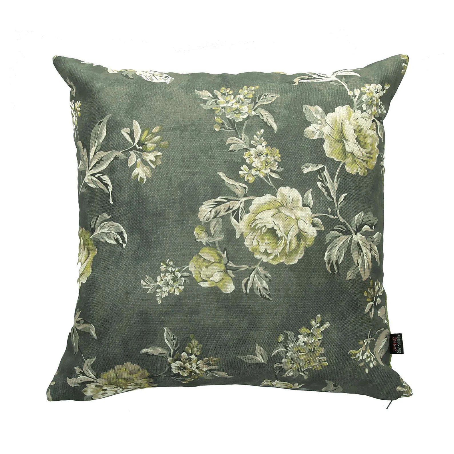 New Floral Pattern Grey Natural Colour Fabric Cushion - 4 Sizes Available - Includes Filling Pad ... | Etsy (US)