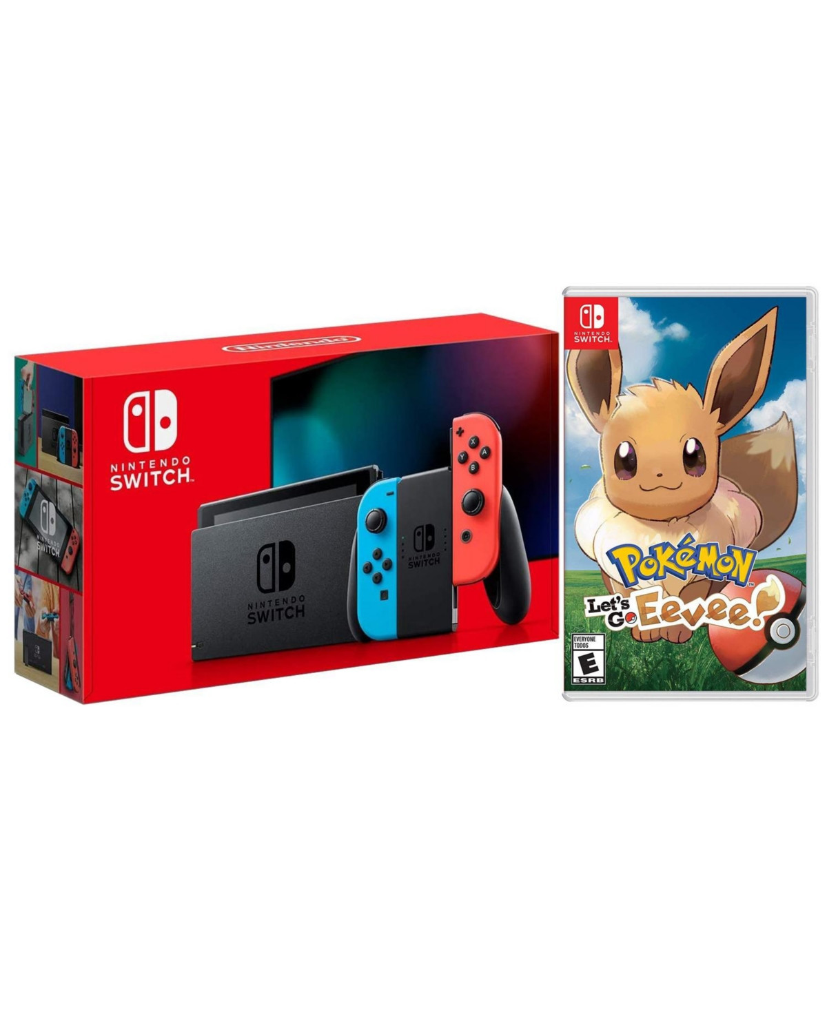 Nintendo Switch 32GB Console - Neon Joy-Con - New Version with Pokemon Let's Go, Eevee! Bundle - Black | Macy's