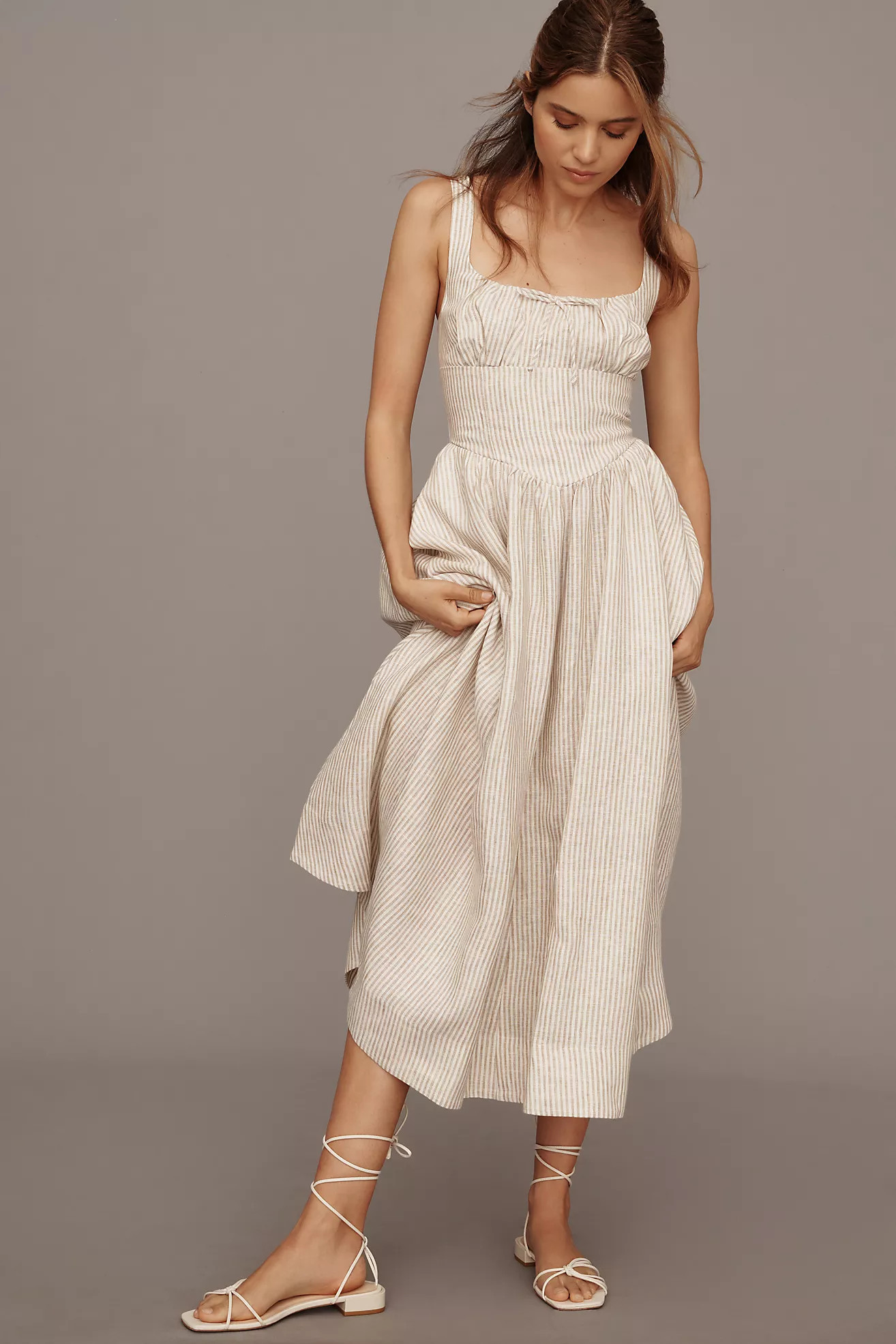 Reformation Balia Linen Midi Dress | Anthropologie (US)