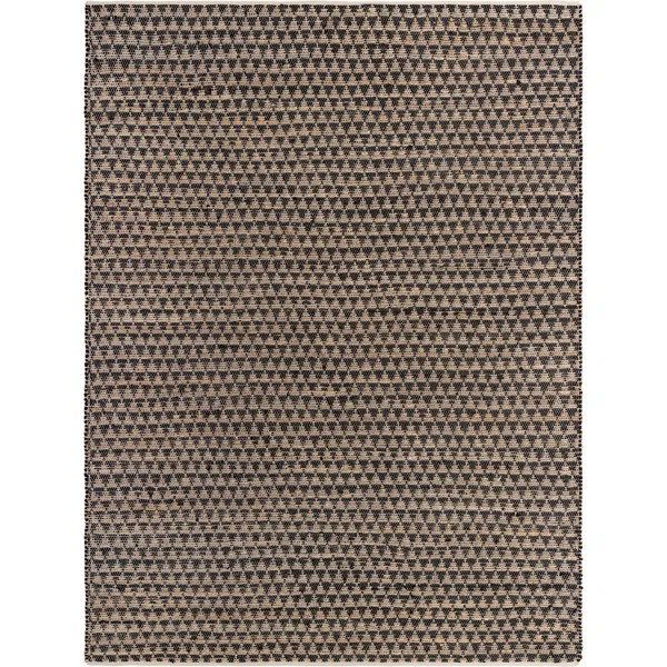 Annia Geometric Hand-Woven Flatweave Jute/Cotton Black/Brown Area Rug | Wayfair North America