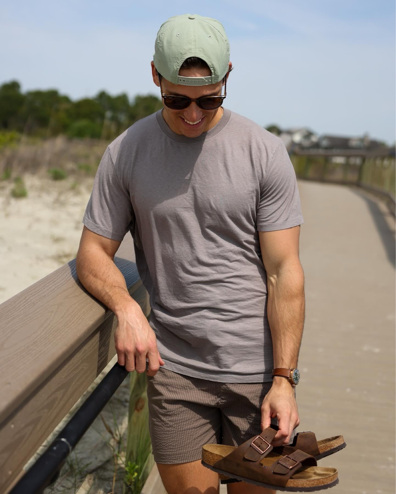 Monochrome beach day outfit - lightweight tee and seer sucker swim trunks

#LTKmens #LTKSeasonal #LTKstyletip