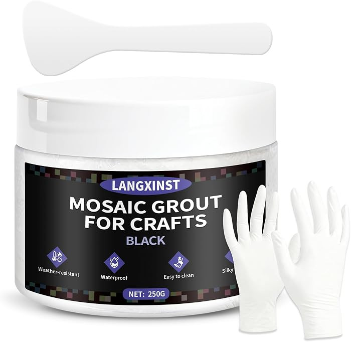 9oz Black Mosaic Crystal Grout for Crafts, Ready-Mixed for Mosaic Tile 250 | Amazon (US)