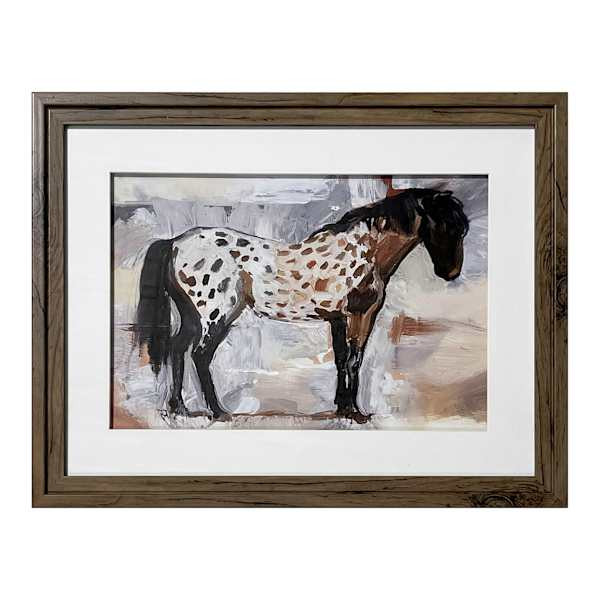 Glass Framed Expressionist Dappled Horse I Printed Wall Art, 18x14 | At Home