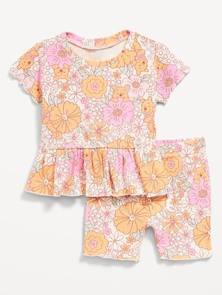 Disney© Ribbed Lettuce-Edge Top and Shorts Set for Baby | Old Navy | Old Navy (US)