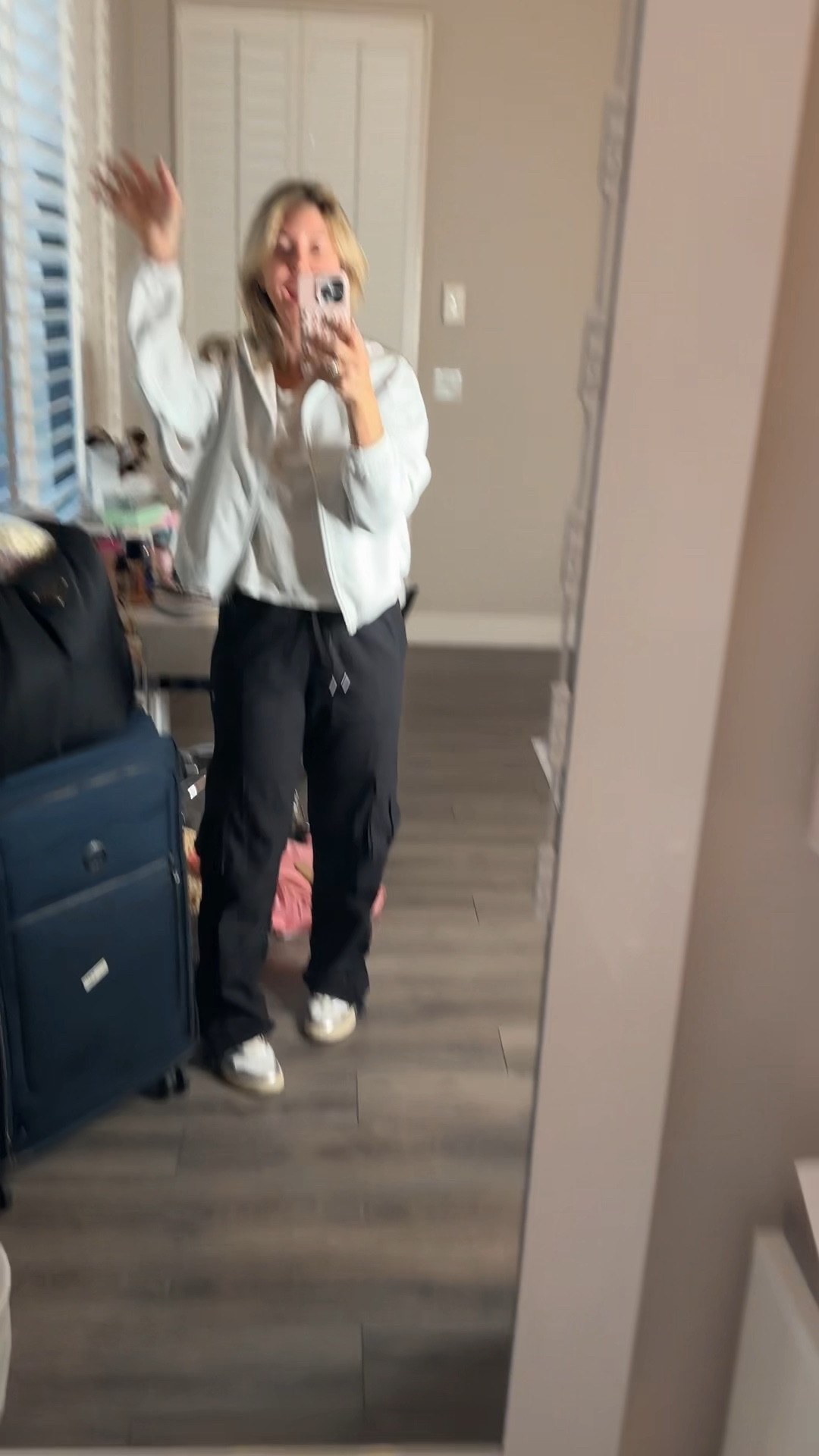 Travel OOTD. Pants are size SMALL. These are the relaxed joggers. So they are roomy and good for more thick thighs and butt! Jacket I’m wearing a 6! Best comfy travel fit. Can’t say enough of how comfy i was! 

#LTKtravel #LTKover40 #LTKstyletip