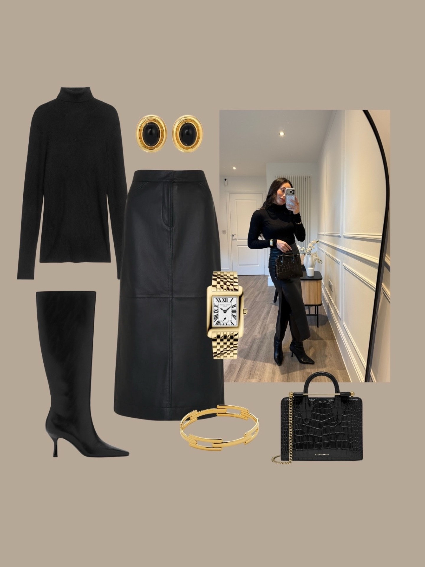 Outfit of the eve, all black styling a NA-KD faux leather maxi skirt with boots

#LTKstyletip #LTKwinter