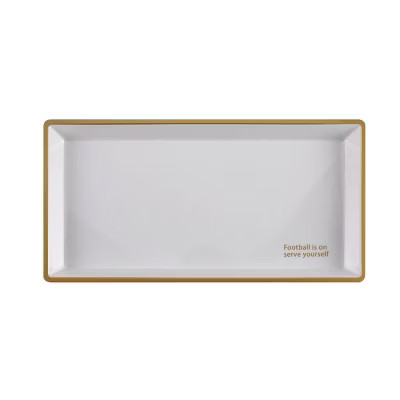 Cook With Color Rectangular "Football is on Serve yourself" Platter Cream/Gold | Target