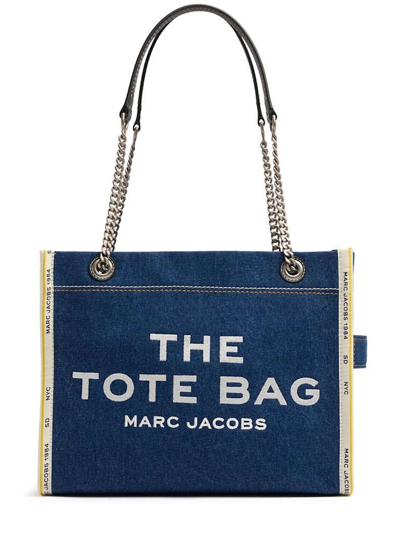 Borsa The Medium Tote in denim con catena | Luisaviaroma