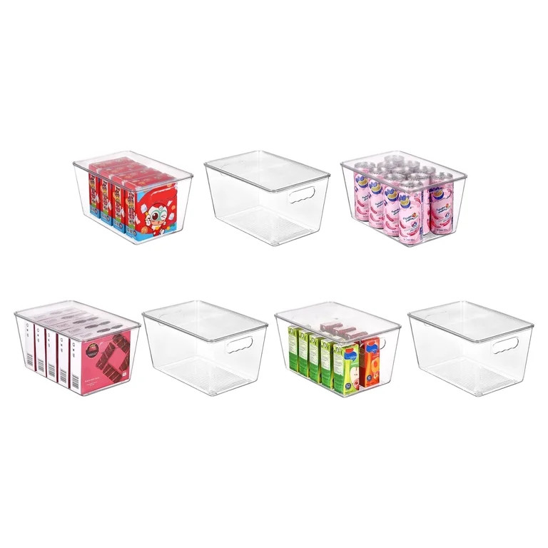 Sindcom 7 Pack Clear Plastic Storage Bins with Lids, Pantry Organizer, for Cabinet, Kitchen, Larg... | Walmart (US)