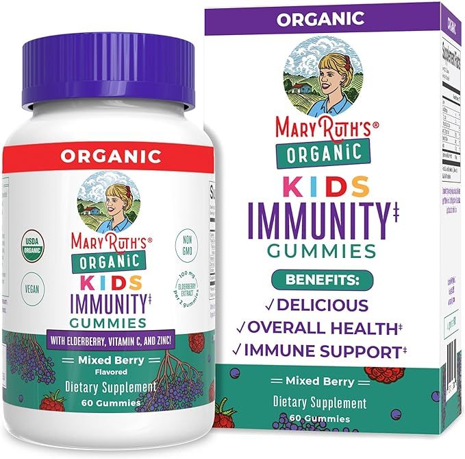MaryRuth's Kids Immune Support Gummies | USDA Organic | Vitamin C, Zinc, and Elderberry Gummies f... | Amazon (US)