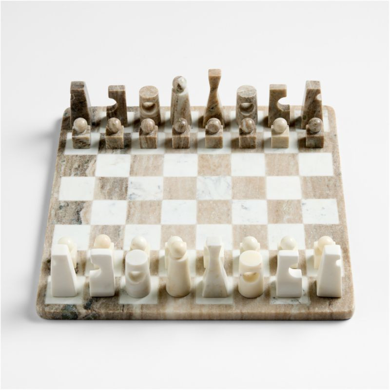 Marble Post Modern Chess Game | Crate & Barrel | Crate & Barrel