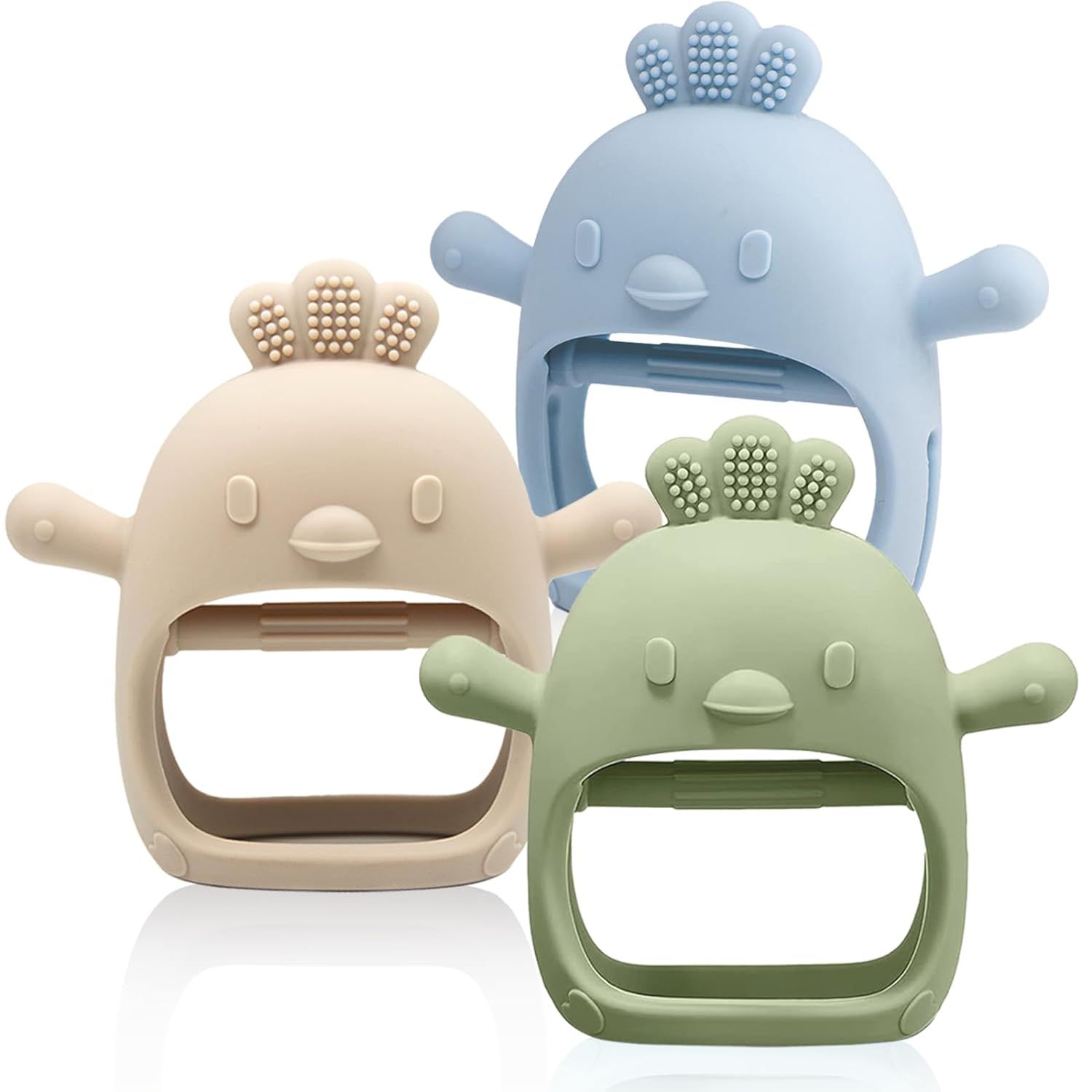 3 Packs Baby Teething Toy Silicone Teething Mitten for Babies Over 3 Months Anti Dropping Wrist H... | Amazon (US)