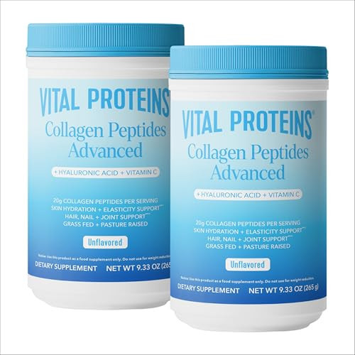 Vital Proteins Collagen Peptides Powder, Hydrolyzed Collagen Peptides Unflavored, Bundle 9.33oz (2 Pack) | Amazon (US)