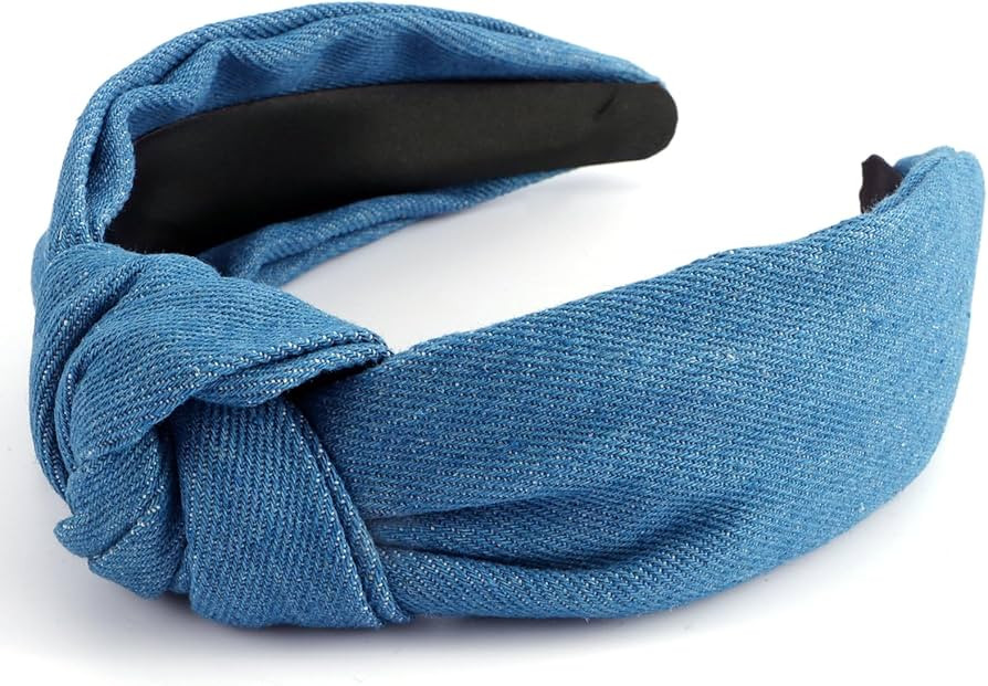 TOBATOBA Denim Headband Women Blue Knotted Headband for Women Denim Accessories for Women Head Ba... | Amazon (US)