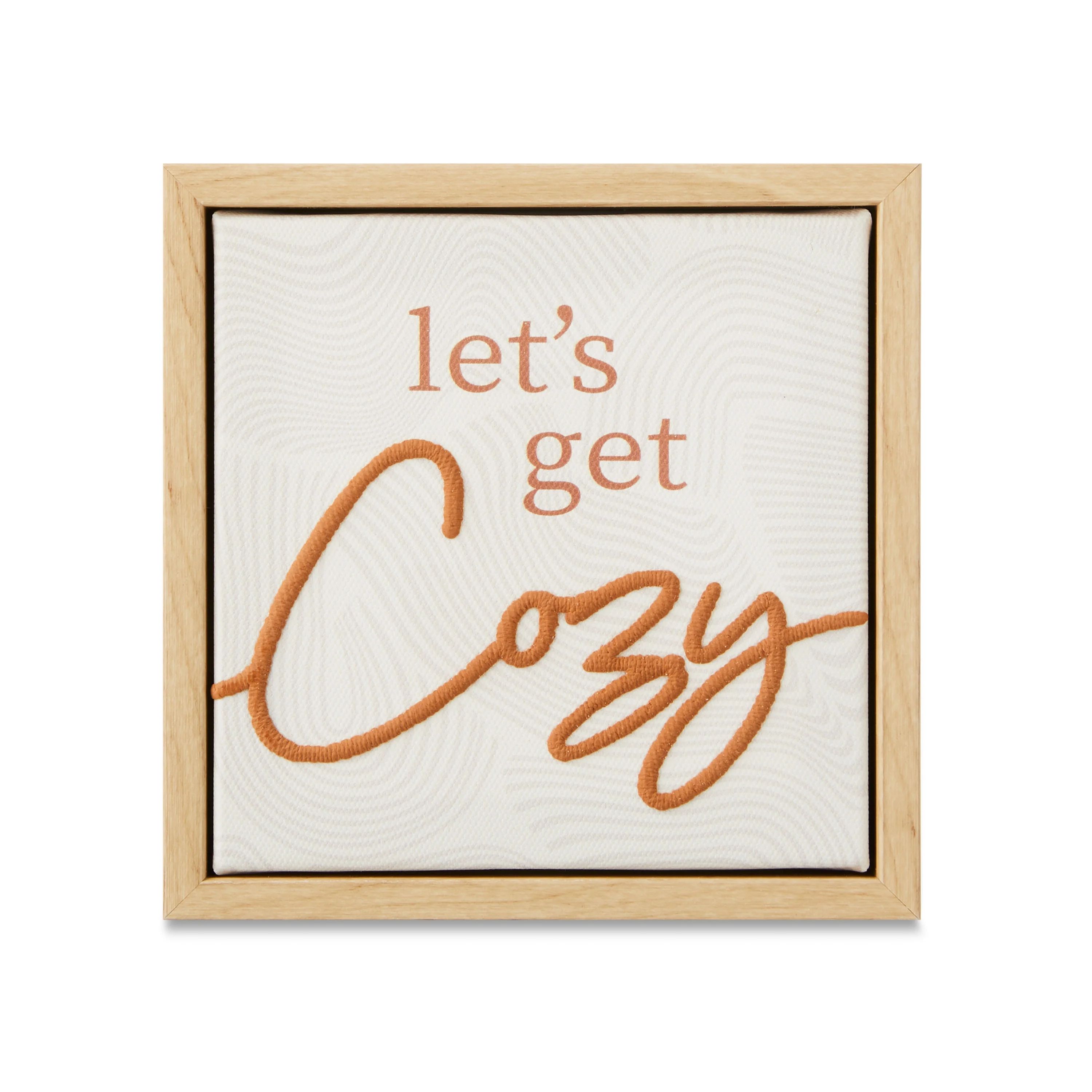 Harvest Small Framed Let's Get Cozy Hanging Sign, 6" x 6", by Way To Celebrate - Walmart.com | Walmart (US)