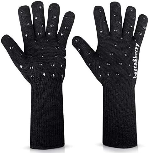 Oven Gloves Oven Mitts Heat Resistant to 932° | 1 Pair EN407 Designer BBQ Gloves Heat Resistant with | Amazon (US)