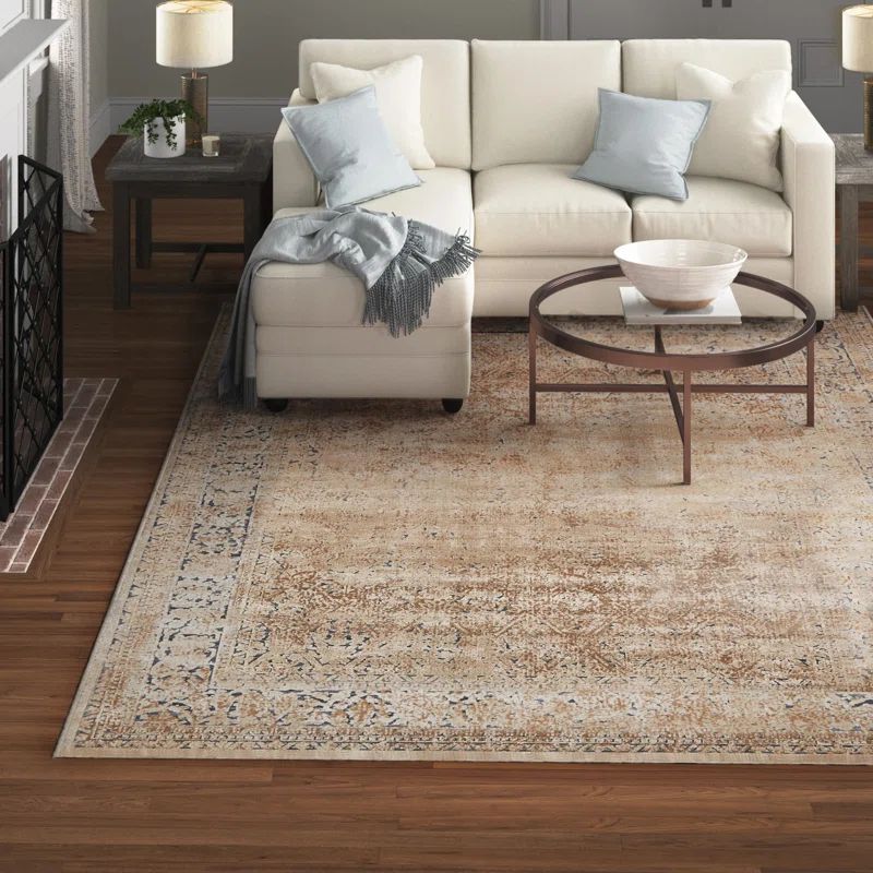 Lanett Oriental Dark Blue Area Rug | Wayfair North America