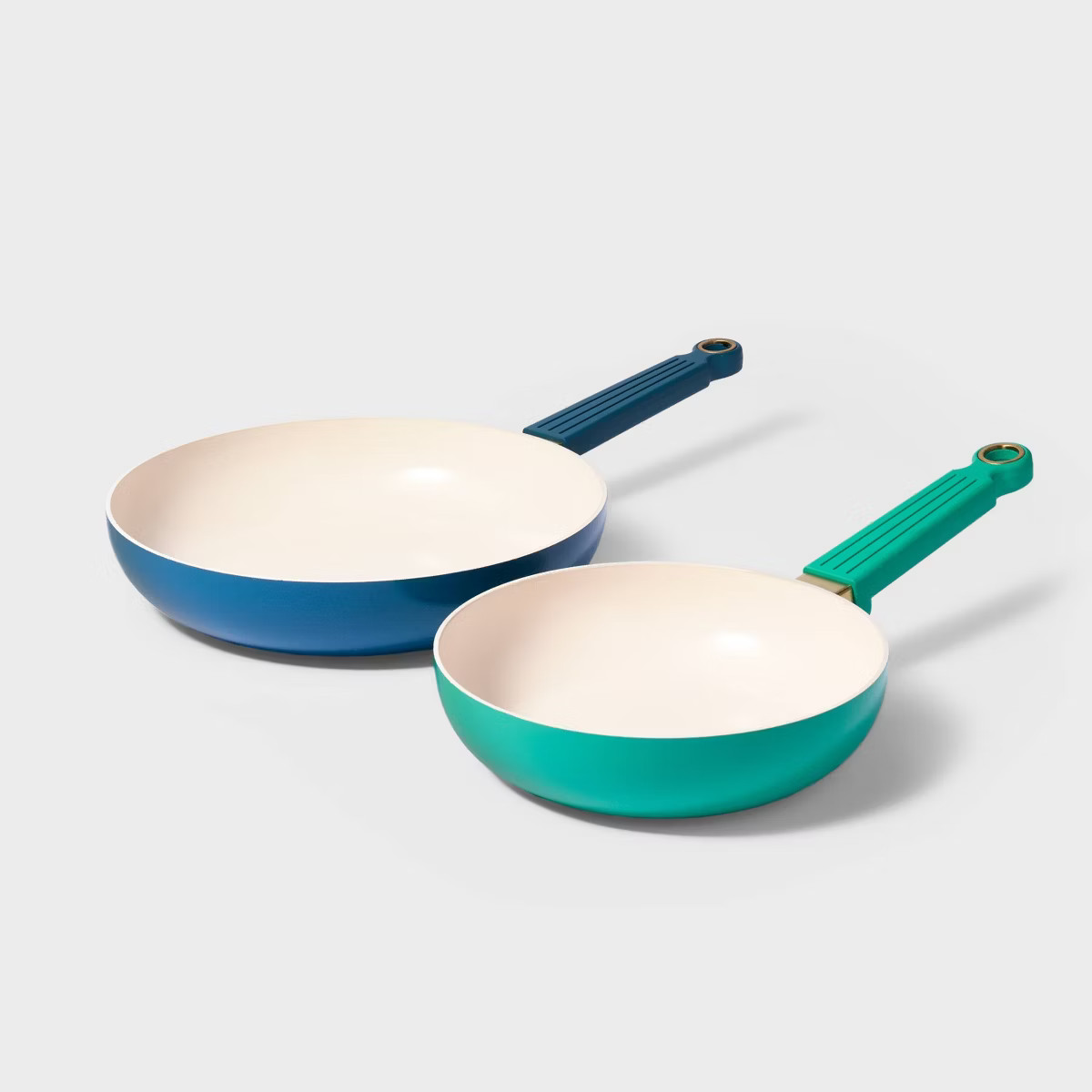 2pc (8" and 10") Ceramic Nonstick Fry Pan Set Teal Green/Blue - Tabitha Brown for Target | Target