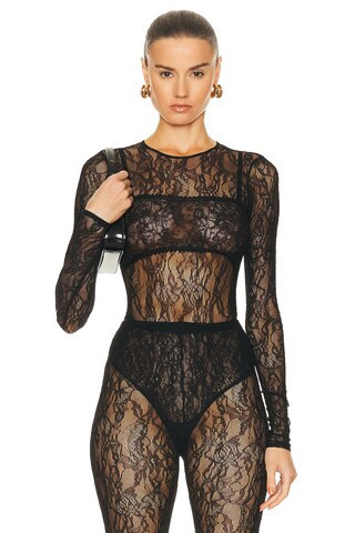WARDROBE.NYC Lace Bodysuit in Black | FWRD 