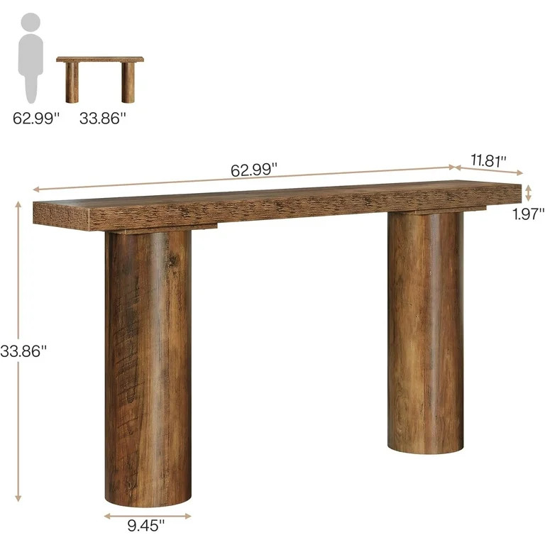 Tribesigns Farmhouse Entryway Table, 63" Long Wood Console Table, Narrow Sofa Table Behind Couch ... | Walmart (US)