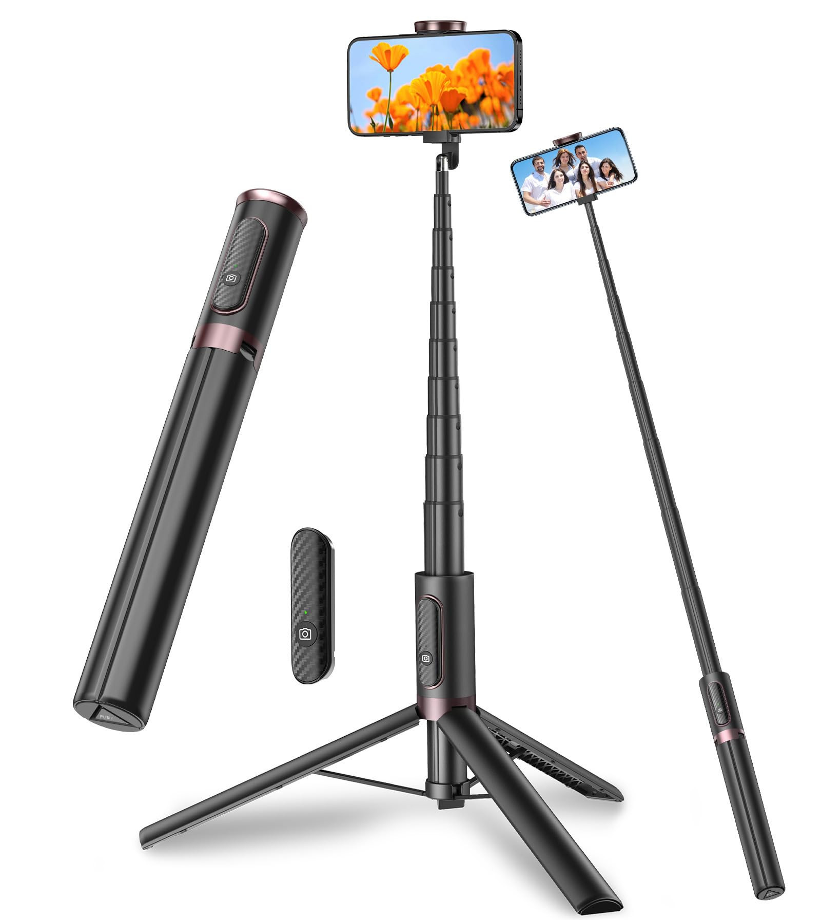 TONEOF 67" Selfie Stick Tripod, All-in-1 Phone Tripod Stand Video Kits with Integrated Wireless R... | Amazon (UK)