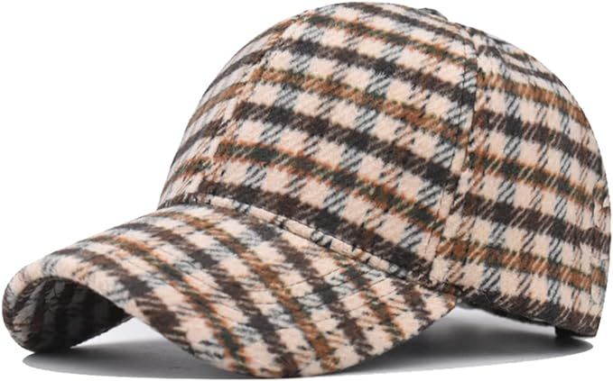 Unisex Fall Winter Plaid Print Baseball Caps Adjustable Checked Print Dad Hat Trucker Hats for Me... | Amazon (US)