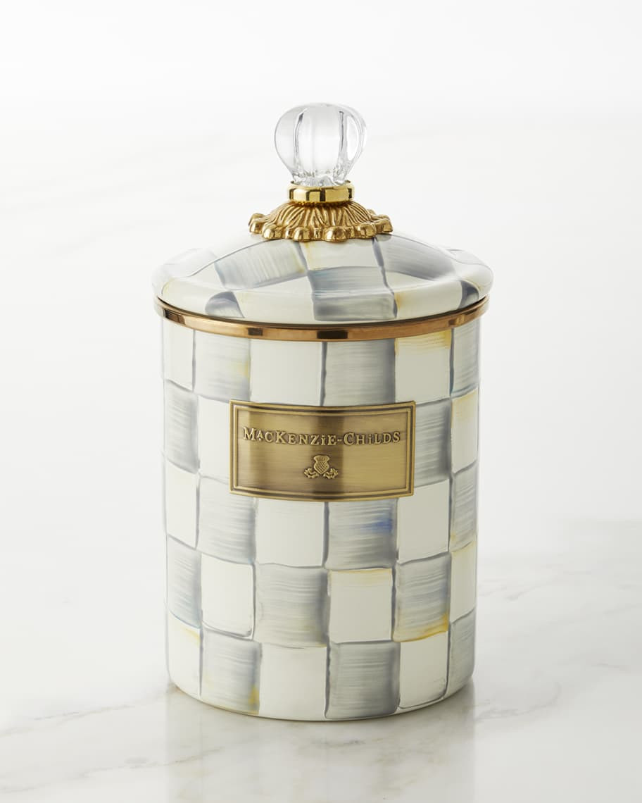 MacKenzie-Childs Medium Sterling Check Canister | Neiman Marcus