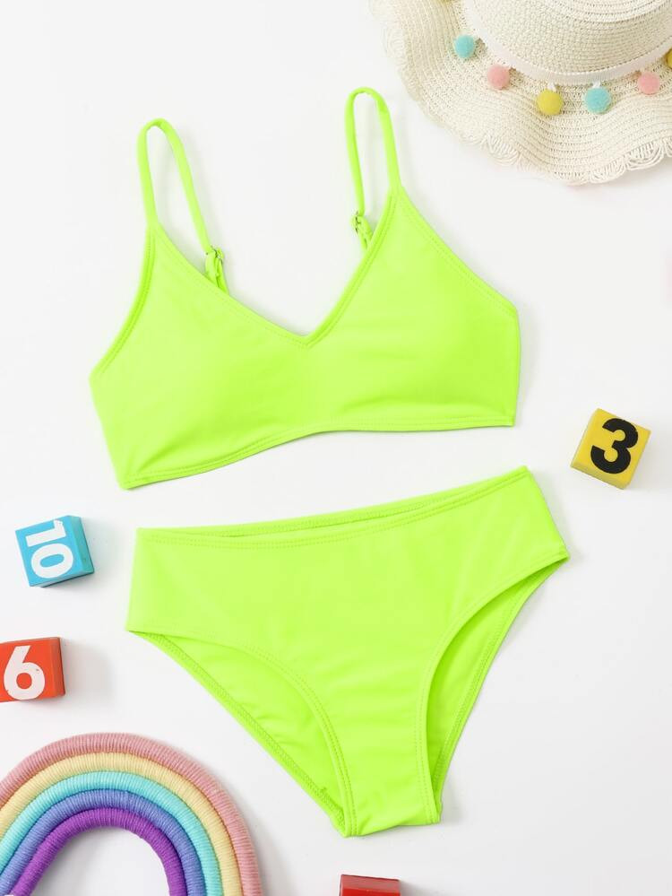 Girls Plain Bikini Swimsuit | SHEIN